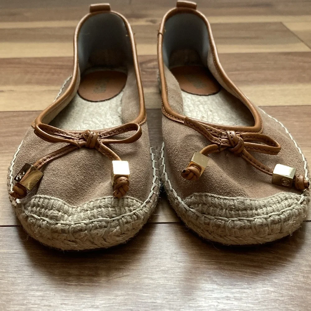 MICHAEL Michael Kors Meg Brown Suede Espadrilles.